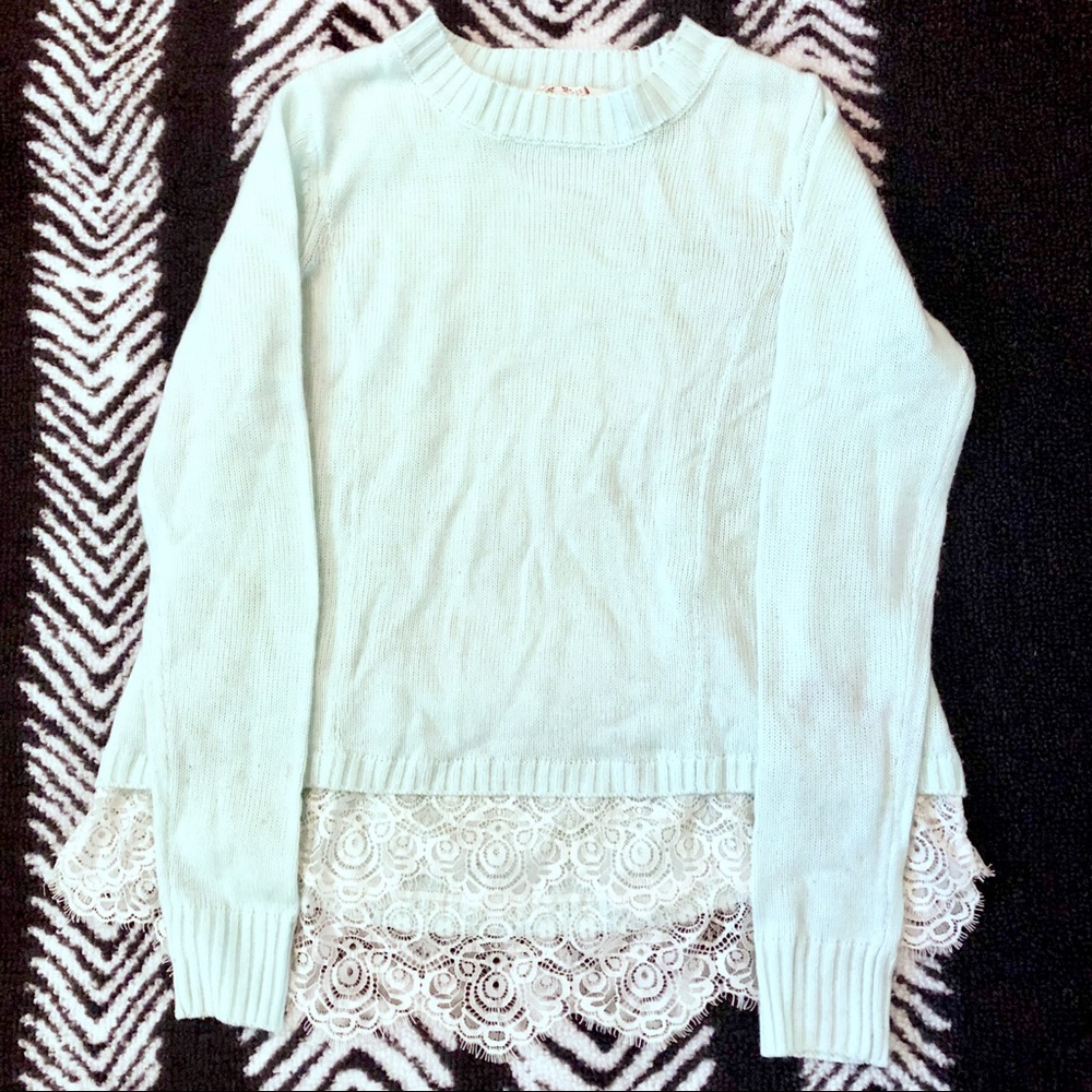 Mint Lace Sweater